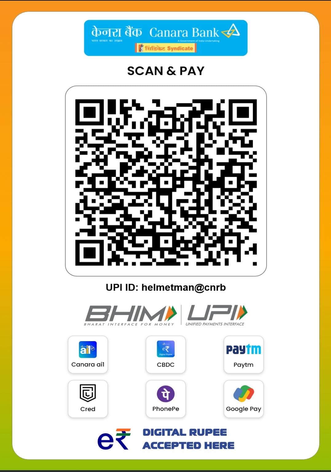 UPI QR Code - Helmetman Global